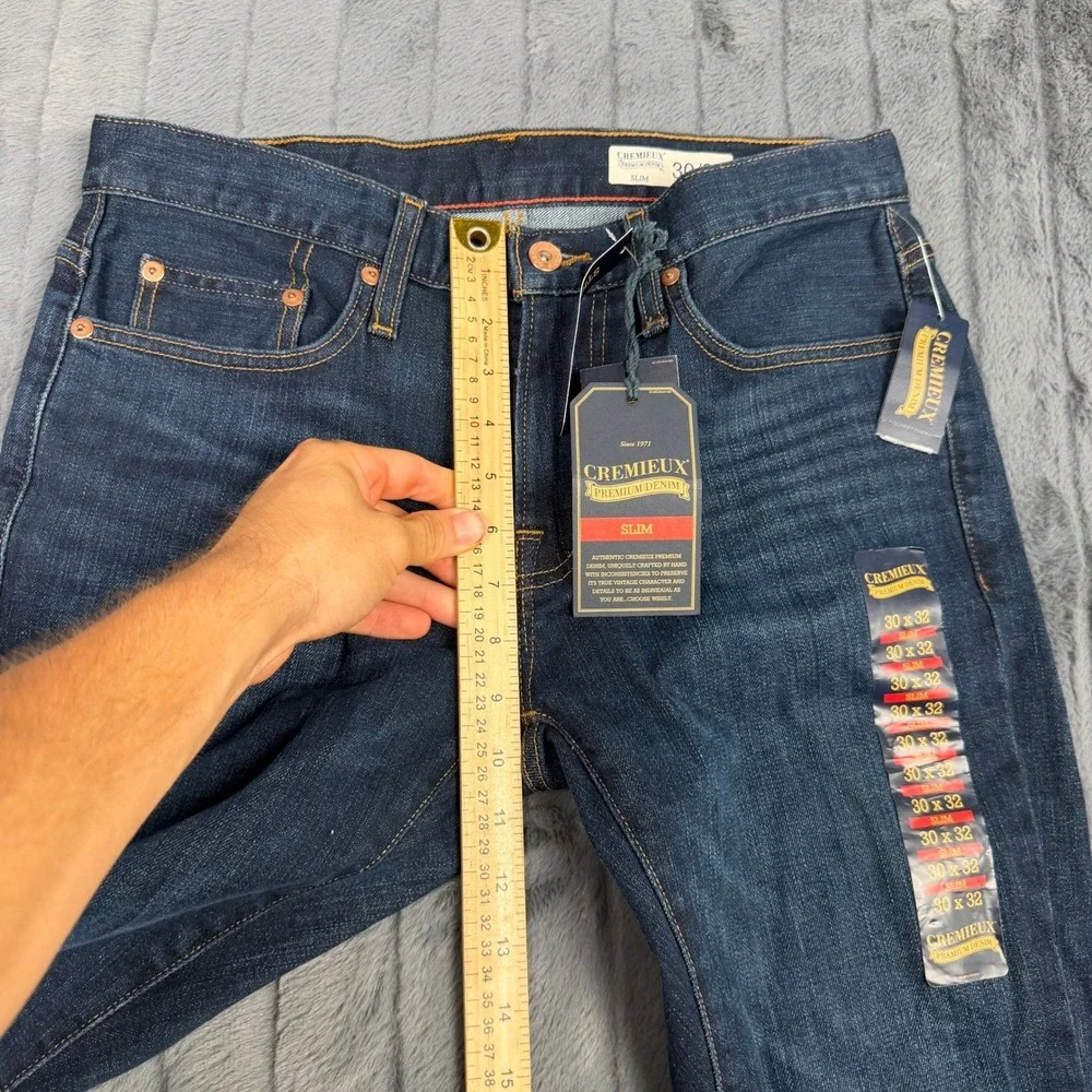 Cremieux Premium Denim Mens Slim Fit Jeans Dark Wash Blue 30x32 YT51Z207